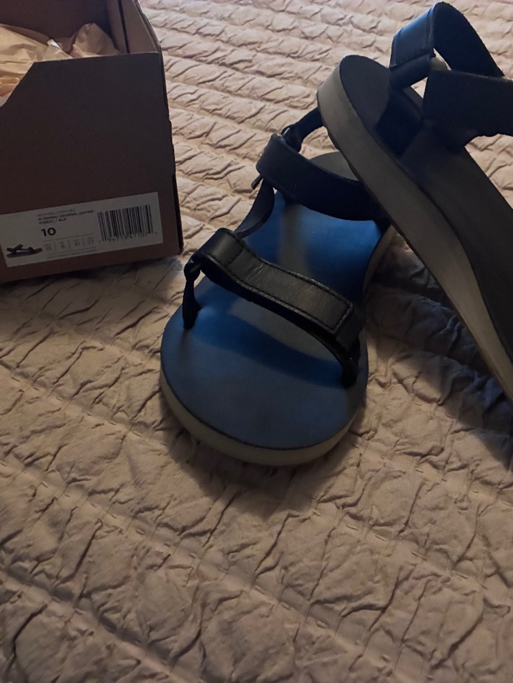 Black leather teva